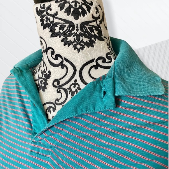 LACOSTE | VINTAGE ‘90S COLLARED STRIPED POLO TEE - Picture 3 of 3